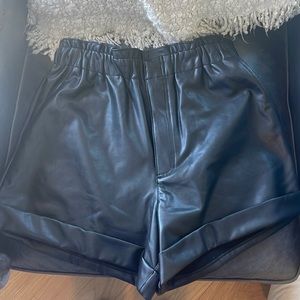 Abercrombie & Fitch High Waisted Vegan Leather Shorts